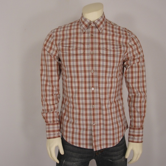 John Varvatos Other - JOHN VARVATOS STAR USA PLAIDS WESTERN SHIRT M